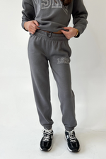 Mini studio LSRE steel grey varsity embroidered joggers
